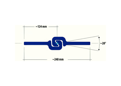 The technical diagram of the LPB248-12 interlock clutch for pipe piles features a total width of ~248mm and ~124mm segment dimensions. Engineered for secure and efficient pile connections in deep foundation and retaining wall construction