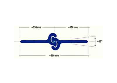 Technical diagram of the Fd300-12 interlock clutch system for pipe piles, with a total width of ~300mm, including ~150mm segment dimensions. Engineered for secure and durable pile connections in foundation and marine construction applications
