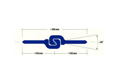 The technical diagram of the LPB300-16 interlock clutch system for pipe piles features a total width of ~300mm with ~150mm segment dimensions. Designed for secure and durable pile connections in deep foundation and marine construction projects