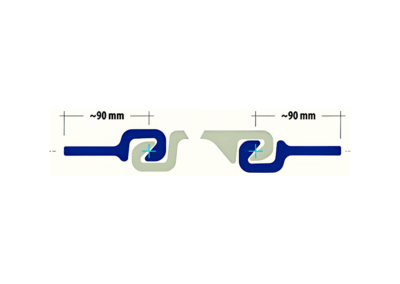 Diagram of LPB180-10 pipe pile interlock system with ~90mm locking mechanism, designed for secure and efficient connection in combined steel wall applications for foundation and marine engineering