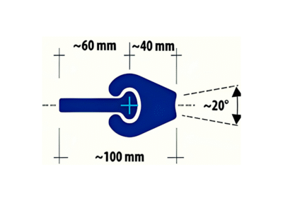 Technical diagram of the MF100 interlock clutch with dimensions: 100mm width, 60mm + 40mm side sections