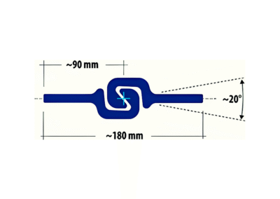 Technical diagram of the LPB 180-10 interlock clutch with dimensions: ~180mm total width, and ~90mm interlock sections