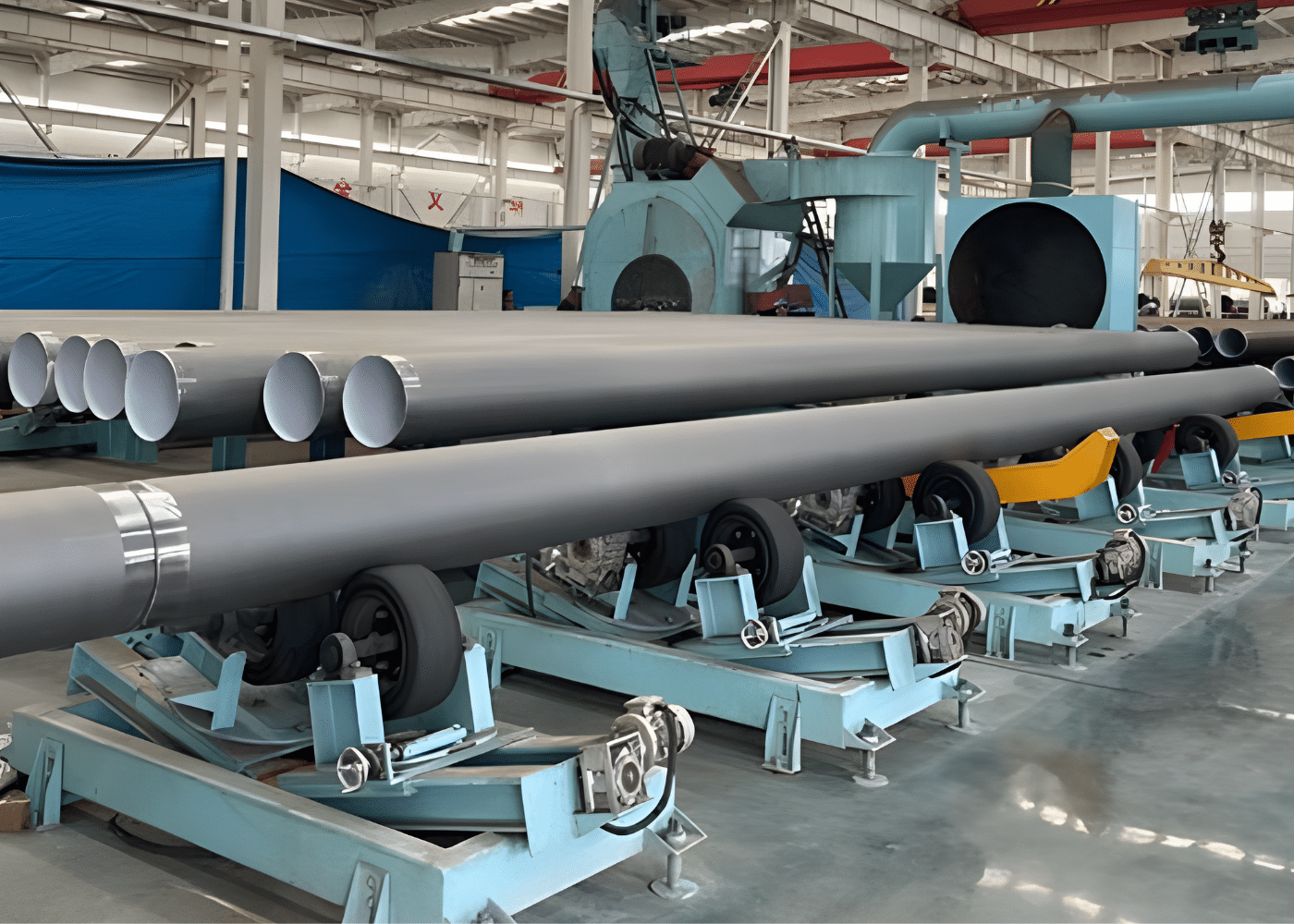 High-frequency welded ERW steel pipes for construction and mechanical tubing applications.